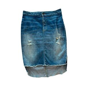 Guess Blue High-Low‎ Pencil Skirt Size 6